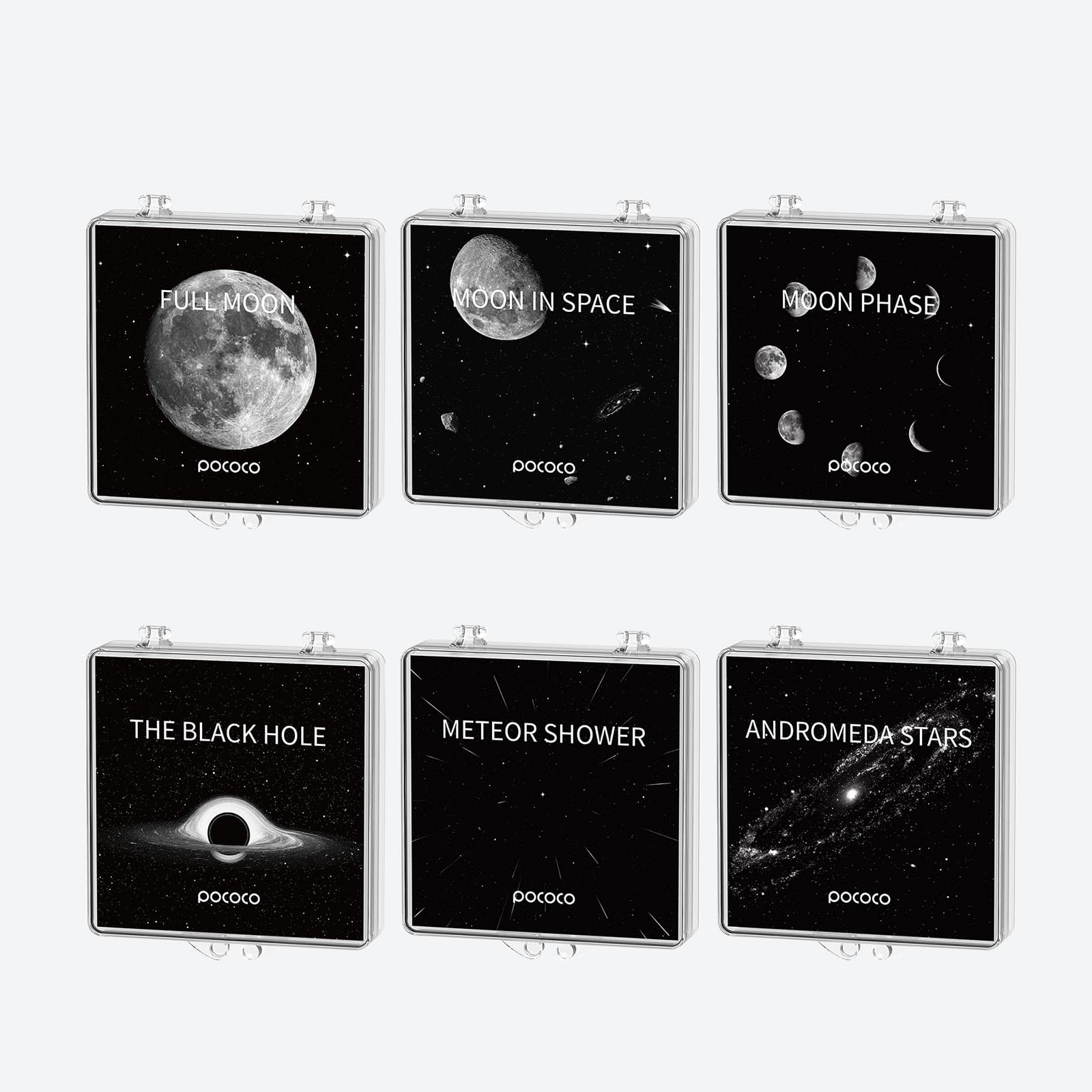POCOCO Galaxy Projector Moon and Stars illustrated disc set
