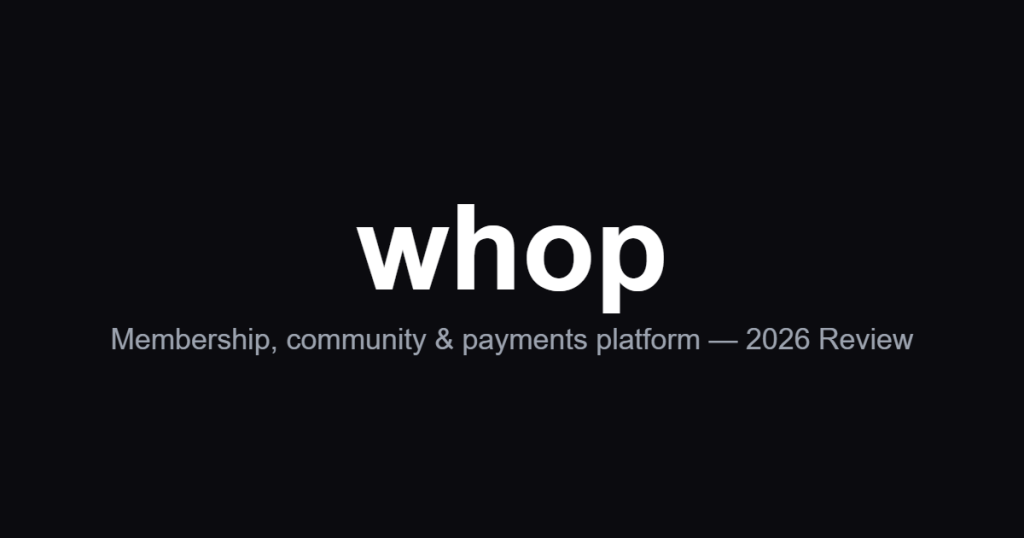 Whop review 2026 hero image