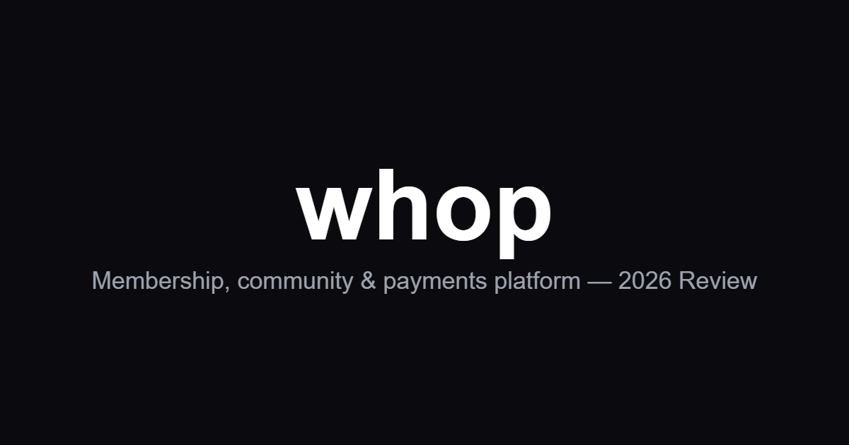 Whop review 2026 hero image